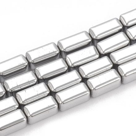 Ezüst Hematit Téglalap Oszlop Ásványgyöngy Gyöngyfüzér 8x4mm