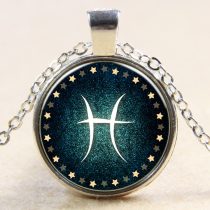   Ezüst Színű Halak Horoszkóp Csillagjegy Medál Lánccal (106) Nyaklánc 27,5mm