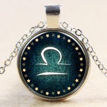   Ezüst Színű Mérleg Horoszkóp Csillagjegy Medál Lánccal (101) Nyaklánc 27,5mm