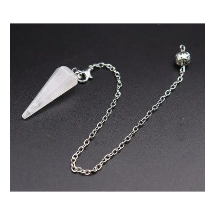 Hegyikristály Ezüst Színű Inga Pendulum Medál Lánc (Inga: 36x12mm, Hossz: 21cm)