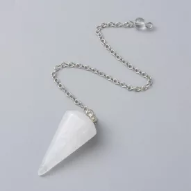   Hegyikristály (3) Ezüst Színű Inga Pendulum Medál Lánc (Inga: 41x18-19mm, Hossz: 23cm)