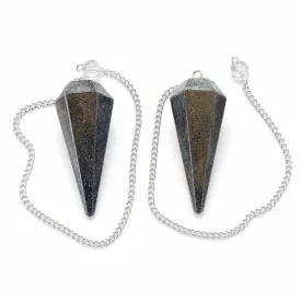   Hematit Ezüst Színű Inga Pendulum Medál Lánc (Inga: ~46x19-20mm, Hossz: ~20cm)