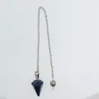 Lápisz Lazuli Lazurit Ezüst Színű Inga Pendulum Medál Lánc (Inga: 22x12,5mm, Hossz: 23cm)