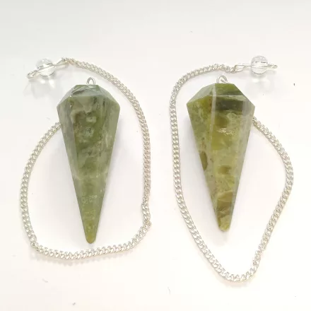 Szerpentin Ezüst Színű Inga Pendulum Medál Lánc (Inga: ~43x15mm, Hossz: ~16cm)