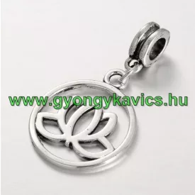   Ezüst Színű Jóga Lótusz Virág Lótuszvirág Charm Medál 35x20mm