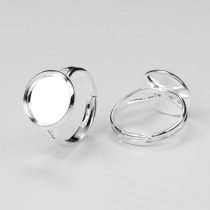 Ezüst Színű Kaboson Tartó Állítható Gyűrű Alap 20mm