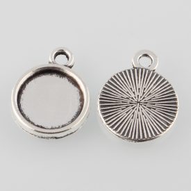 Ezüst Színű 8mm-es Kaboson Tartó Medál 14x11mm