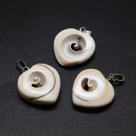 Ezüst Kagyló Szív Medál 20-21x17-18x4-6mm