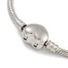 Ezüst Színű (K90) Kígyólánc Charm Karkötő Kinyitható Szív Zárral 18,5cm