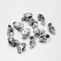   Ezüst Színű Koponya (4) Charm Nyaklánc Karkötő Ékszer Dísz Közdarab Köztes 17x9x10mm