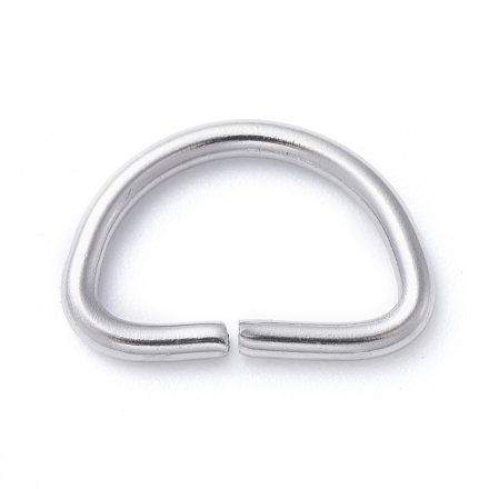 Ezüst Színű D Gyűrű (2) Kulcstartó Karabíner Kapocs 15x19x3mm