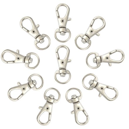 Ezüst Színű (2) Kulcstartó Karabíner Kapocs 30,5x11mm