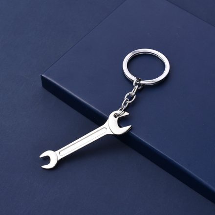 Ezüst Színű Csavarkulcs Villáskulcs Kulcstartó Karika 15cm