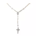 Ezüst Színű (5) Szintetikus Howlit És Lávakő Rózsafüzér ~63cm