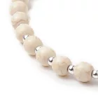 Ezüst Színű (5) Szintetikus Howlit És Lávakő Rózsafüzér ~63cm