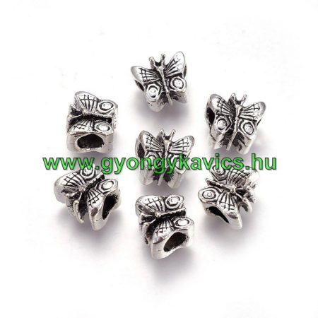 Ezüst Színű Lepke Pillangó Charm Nyaklánc Karkötő Ékszer Dísz Köztes 10,5x12x9mm