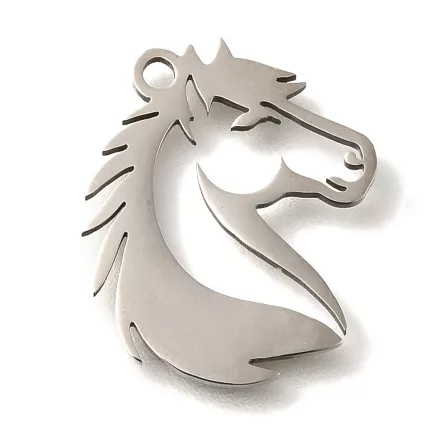 Ezüst Színű Nemesacél Ló Lovas Medál 17,5x15,5mm