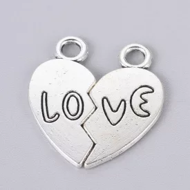   Ezüst Színű 2 Felé Szedhető Love Szerelem Medál Nyaklánc 23x11mm