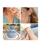 Ezüst Színű (2) Türkiz Macskaszem Üveg Medál 15x8mm