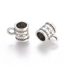   Ezüst Színű Fém Medáltartó Nyaklánc Karkötő Ékszer Dísz Közdarab Köztes Charm 6x8mm