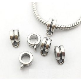   Ezüst Színű Medáltartó (1) Nyaklánc Karkötő Ékszer Dísz Közdarab Köztes 6x10mm