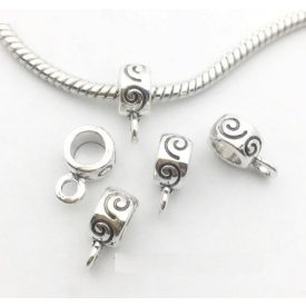   Ezüst Színű Medáltartó Nyaklánc Karkötő Ékszer Dísz Közdarab Köztes 7x11mm