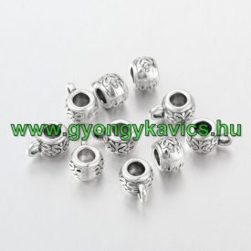   Ezüst Színű (2) Medáltartó Nyaklánc Karkötő Ékszer Dísz Közdarab Köztes 8x10,5mm