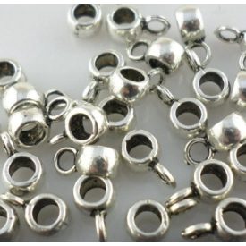   Ezüst Színű Medáltartó Nyaklánc Karkötő Ékszer Dísz Közdarab Köztes Charm 4mm