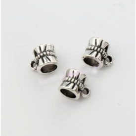   Ezüst Színű (2) Medáltartó Nyaklánc Karkötő Ékszer Dísz Közdarab Köztes 6x5,5mm