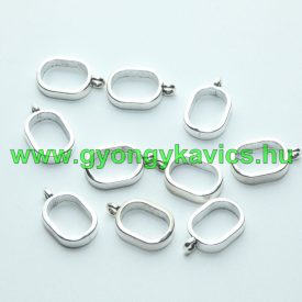   Ezüst Színű Medáltartó Nyaklánc Karkötő Ékszer Dísz Közdarab Köztes Charm 16x10mm