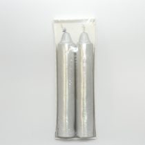 Ezüst Egyenes Gyertya Metál 16,5x2,8cm
