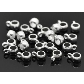   Ezüst Színű MŰANYAG Medáltartó Nyaklánc Karkötő Ékszer Dísz Közdarab Köztes 6x4,5mm