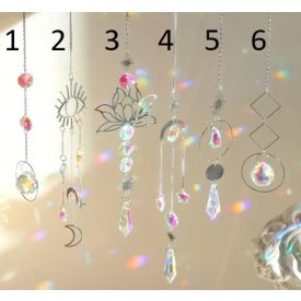   Ezüst Színű Nap Hold (50/4) Napfogó Feng Shui Prizma 33-46cm