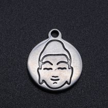 Ezüst Színű Nemesacél Buddha Medál 12mm