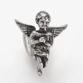   Ezüst Színű Nemesacél Angyal Charm Kord Bőr Végzáró Kapocs Nyaklánc Karkötő Ékszer Dísz Köztes 26x22x22mm