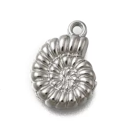 Ezüst Színű Nemesacél Csiga Kagyló Medál 13,5x9,5mm