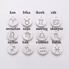   Ezüst Színű Nemesacél Rák Csillagjegy Horoszkóp Medál 12mm