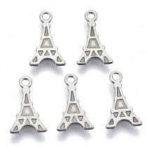 Ezüst Színű Nemesacél Eiffel Torony Medál 12x7mm