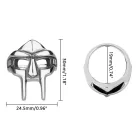 Ezüst Színű Nemesacél Spártai Gladiátor Maszk Gyűrű 19mm Belső Átmérő 9-es Méret