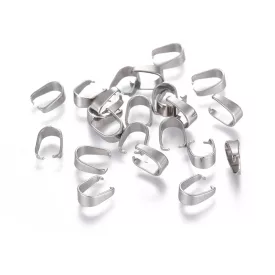   Ezüst Színű Nemesacél Nyaklánc Karkötő Ékszer Gyöngy Medál Kampó Akasztó 7x6,5x3mm