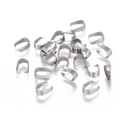 Ezüst Színű Nemesacél Nyaklánc Karkötő Ékszer Gyöngy Medál Kampó Akasztó 7x6,5x3mm