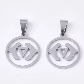   Ezüst Színű Nemesacél Harmadik Szem Homlok Csakra Medál 23x20mm
