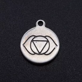   Ezüst Színű Nemesacél Harmadik Szem Homlok Csakra Medál 14x12mm