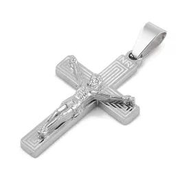 Ezüst Színű Nemesacél (11) Kereszt Medál 30x18mm