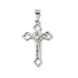 Ezüst Színű Nemesacél (12) Kereszt Medál 40x26mm