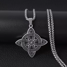   Ezüst Színű Nemesacél Viking Csomó Triszkelion Triskelion Triszkele Medál Lánccal (206) Nyaklánc