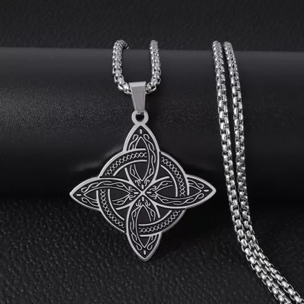 Ezüst Színű Nemesacél Viking Csomó Triszkelion Triskelion Triszkele Medál Lánccal (206) Nyaklánc