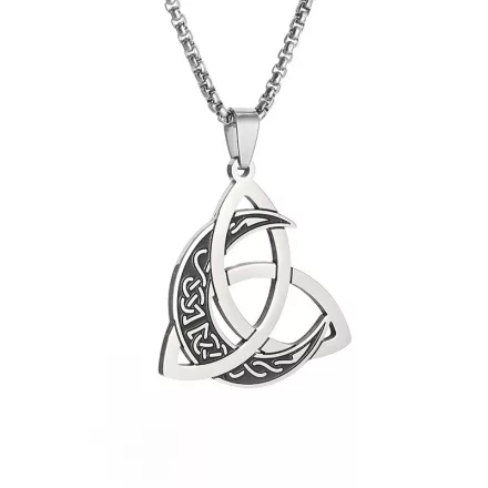 Ezüst Színű Nemesacél Viking Csomó Triszkelion Triskelion Triszkele Medál Lánccal (207) Nyaklánc