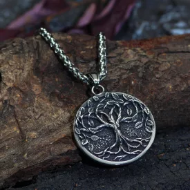   Ezüst Színű Nemesacél Viking Életfa Medál Lánccal (209) Nyaklánc