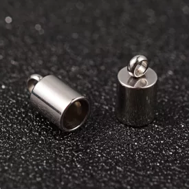   Ezüst Színű Nemesacél Zsinórvég 10x6mm Belső átmérő: 5mm